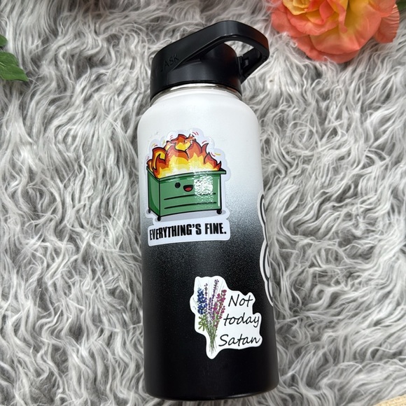 Iron Flask Black and Gray Water Bottle with Fun Stickers - Picture 3 of 7